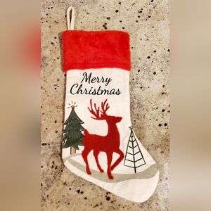 Merry Christmas‎ Stocking Deer With Christmas Trees 18"